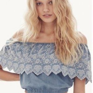 Loveshackfancy tori top light indio blue S